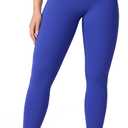 UNISSU Hugcurve No Front Seam High Waisted Workout Leggings for Women Buttery Soft Yoga Pants Gym Athletic Tights - 25'' (Small, Royal Blues)