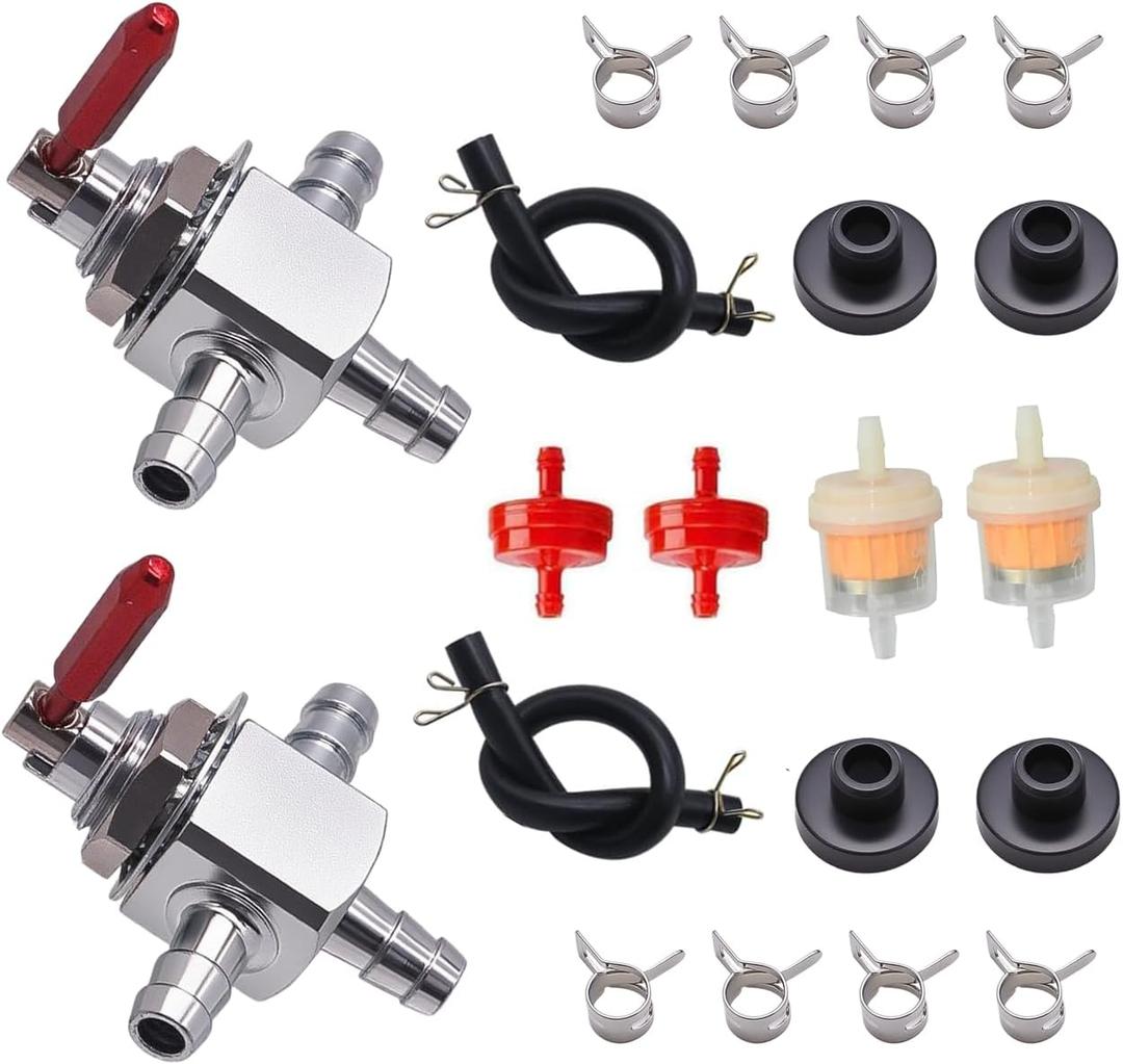 Two-Way Fuel Shut Off Gas Valve 1/4" Fit for Exmark 1-633347 Fit for Hustler 745059 Scag 482212 Yazoo 10267 Fit for Husqvarna 539102679 2 pack