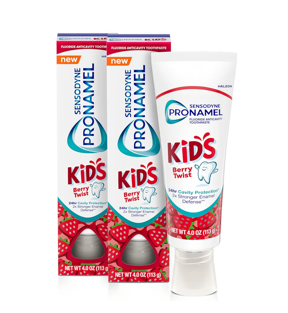 Sensodyne Pronamel Kids Toothpaste, Fluoride Anticavity Toothpaste, Cavity and Enamel Protection, for Ages 2+, Berry Twist Flavored, 4 oz (4 Pack)