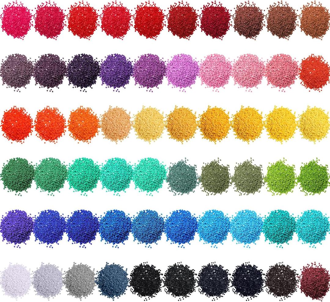 Sasylvia 300000 Pcs 60 Color Diamond Painting Beads 2.8 mm Resin Round Diamond Flat Bottom Rhinestones for DIY Handmade Craft Accessories(Classic Color)