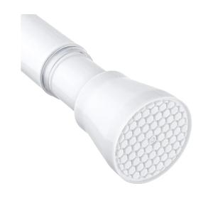 White Tension Curtain Rod for Windows 28 to 48 inch, Adjustable Expandable Pressure Spring Curtain Rod No Drilling, 7/8" Curtain Rod for Bedroom Doorway Closet Door