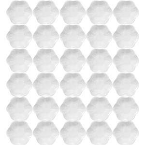 30-Pack Ring Dish Bulk, White Ceramic Lotus Trinket Tray 4.5" Wedding Favor Bridesmaid Gift, Small Jewelry Holder Catchall