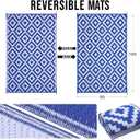 OLANLY Waterproof Outdoor Rug 9x18 ft, Outdoor Plastic Straw Rug for Camping, RV Mat Outside, Outdoor Carpet for Porch, Deck, Backyard, Balcony, Picnic, Blue & White