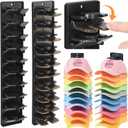 VanlonPro Baseball Caps Organizer 2 Pack with Built-in Spring Clips - Wall Hat Rack for Door & Closet - Multi-layer Hat Storage Display Holder (Strong Adhesive & Screws) - Black