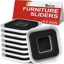 Upgrade Furniture Sliders, Furniture Sliders for Carpets, 8 PCS 4.3" Moving Pads with Anti-Slip Groove, Furniture Moving Sliders for Easy Move Bed Couch Tables Cabinet Heavy Duty, Protect Carpets