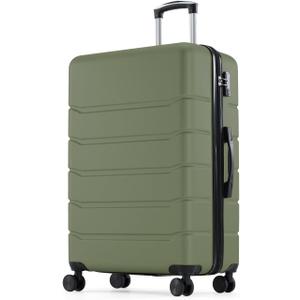 OLIXIS 20 Inch Carry-On Luggage, Hardside Suitcase with Spinner Wheels, Lightweight ABS Hard Shell Travel Luggage, TSA Approved Lock, Expandable Small Suitcase for Business & Travel–Olive Green