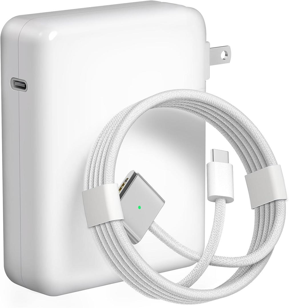 140W Charger for MacBook Pro 16/14 inch Mac Air 15/13 inch Original Quality 2021-2025 M1M4 2m/6.6FT Magnetic 3 Cable LED & Type C Fast Charger Power Adapter (Between 2021-2025)