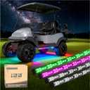10L0L Golf Cart Underbody Light Kit, Underglow LED Strip for EZGO Club Car Yamaha, 24 Modes Multicolor RGB Music Sync Waterproof, Canopy Lights Optional (4 Pack(Underbody-Fishbone))