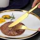 EUIRIO 40Pcs Gold Silverware Set, Stainless Steel Flatware Cutlery Set Service for 8, Mirror Polished Gold Utensils Set Include Forks Spoons Knives for Home, Wedding, Restaurant, Dishwasher Safe