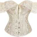 SHYMMUO Corset Top for Women Renaissance Steampunk Bustier Top Sexy Lace Up Corset Top Festival Pirate Halloween Costume Size XXL