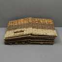 SpaceAid 4 Pack 3 Pattern Design Wicker Basket, Baskets for Organizing, Storage Rattan Basket with Handles for Shelves, Woven Cube Storage Bin Organizer, 10.5x10.5x10.5 inch, Natural