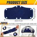 20-Pack Cotton Hard Hat Sweatbands, Washable Liner for Comfort (Blue)