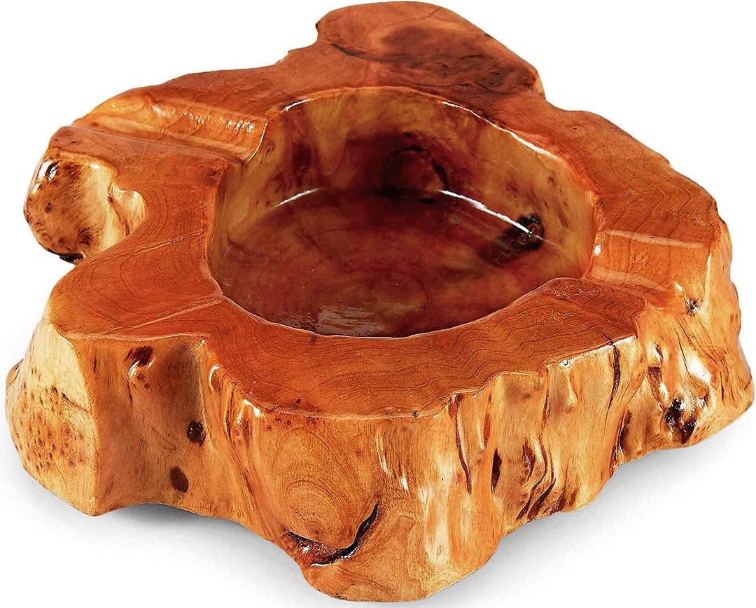 Wooden Cigar Ashtray Outdoor Indoor Ashtray and Great Gifts for Cigar Lovers, Smokers and Men Ash Tray Different Shapes and Random Delivery (2 Slots) (woods)