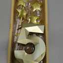 Golden Number 5 & 2.76 inch 3D Diamond Shaped Birthday Candles for Parties & Cake Decorations