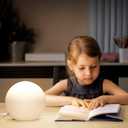 10 Inch Ball Table Lamp with Glass Shade Stylish Ball Light Lamp for Bedroom Living Room and Bookshelf Modern Design Perfect for Home Decor, Without Bulb
