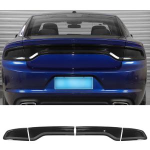 for Charger Tail Light Lamp Covers, Smoked Rear Light Guards Compatible with 2015-2024 Dodge Charger Exterior Accessories, ABS Smoke Black