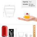 Zezzxu 4 oz Square Mini Dessert Cups with Spoons - 50 Pack Plastic Pudding Cups Party Parfait Dessert Shooters for Serving Trifle Jello Mousse Cake Appetizers