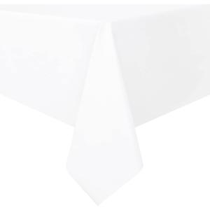 Romanstile 100% Waterproof Rectangle PVC Tablecloth, Oil Spill Proof Vinyl Table Cloth, Heavy Duty Wipe Clean Plastic Table Covers for Kitchen/Dining/Parties - 54 x 78 Inch, White