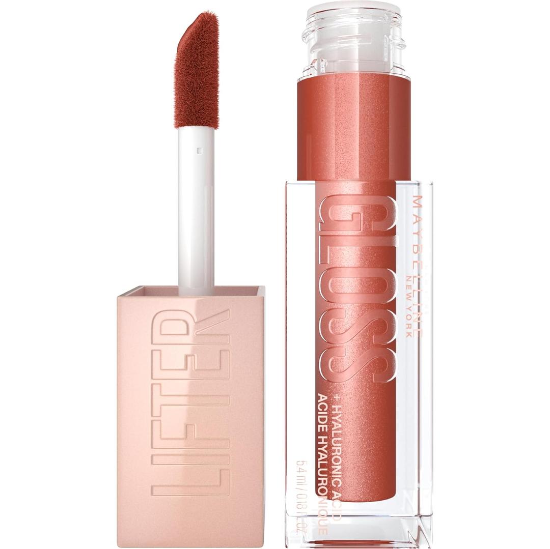 Maybelline Lifter Gloss, Hydrating Lip Gloss with Hyaluronic Acid, High Shine for Plumper Looking Lips, Topaz, Terracotta Neutral, 0.18 Ounce