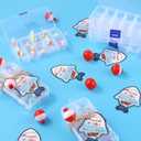 24 Sets Fishing Party Favors Candy Mini Tackle Boxes with 48 Red White Floater &Thank You Cards for Fishing Theme Party Supplies and Decorations
