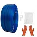 Manual Banding Strapping Kit, Box Packing Strapping Tool, 330 Ft Lenght Poly Strapping Belt and 100 Strapping Buckles Clips, for Packing and Shipping