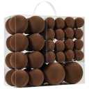 46pcs Velvet Christmas Ball Hanging Ornament Brown