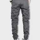 JMIERR Mens Casual Cargo Pants Stretch Elastic Waist Drawstring Joggers Pants Tapered Sweatpants for Men Multi Pockets (Gray)