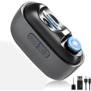 3-in-1 Electric Nail Clipper & Electric Nail Trimmer with LED Light, 2-Speed Rechargeable Baby Nail Clippers, Safe Electric Nail Clippers for Seniors and Adults, Pain-Free Fingernail Care (Black)