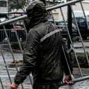 iCreek Rain Suit Waterproof Jacket and Trouser Suit Raincoat for Men and Women Outdoor All-Sport Breathable Anti-storm (Black, M)