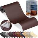 YAFLC Leather Repair Patch for Furniture, 4" x 63" Self Adhesive Leather Repair Kit Vinyl Repair Tape for Car Seat Sofa Jackets Couches Chair Brown