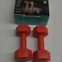 RBX Vinyl Coated Hand Weight Dumbbell Set - Hex Shaped, Roll Free for Body Building/Sculpting/Strength Training Exercise, (Set of 2) 3 Pounds