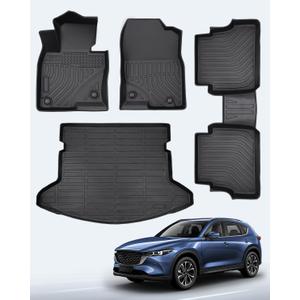 Weather Liner for Mazda CX5 Floor Mat 4 PCS, All Weather Floor Liners Custom Fit for Mazda CX-5 2025 2024 2023 2022 2021 2020 2019 2018 2017 Full Set Front Rear Cargo Seat for CX5 Accessories