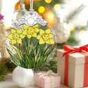 2 x Christmas Ornaments: Stained Glass-Style March Birth Flower Ornament  Christmas Tree Decorations, Holiday Party Gifts, Mother's Day & Birthday Gifts for Women, Mom & Grandma | Birth Flower Gift (October)