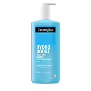 Neutrogena Hydro Boost Body Gel Cream, Hydrating Body Lotion with Hyaluronic Acid for Normal to Dry Skin, Lightweight Fragrance-Free Hyaluronic Acid Moisturizer, 16 OZ