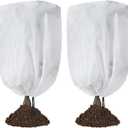 Garutom 2-Pack Plant Covers Freeze Protection 42" x 45" 2.2 oz, Frost Cloth Plants Jacket Drawstring Tree Cover for Outdoor Plants, Shrub Potted Plants Winter