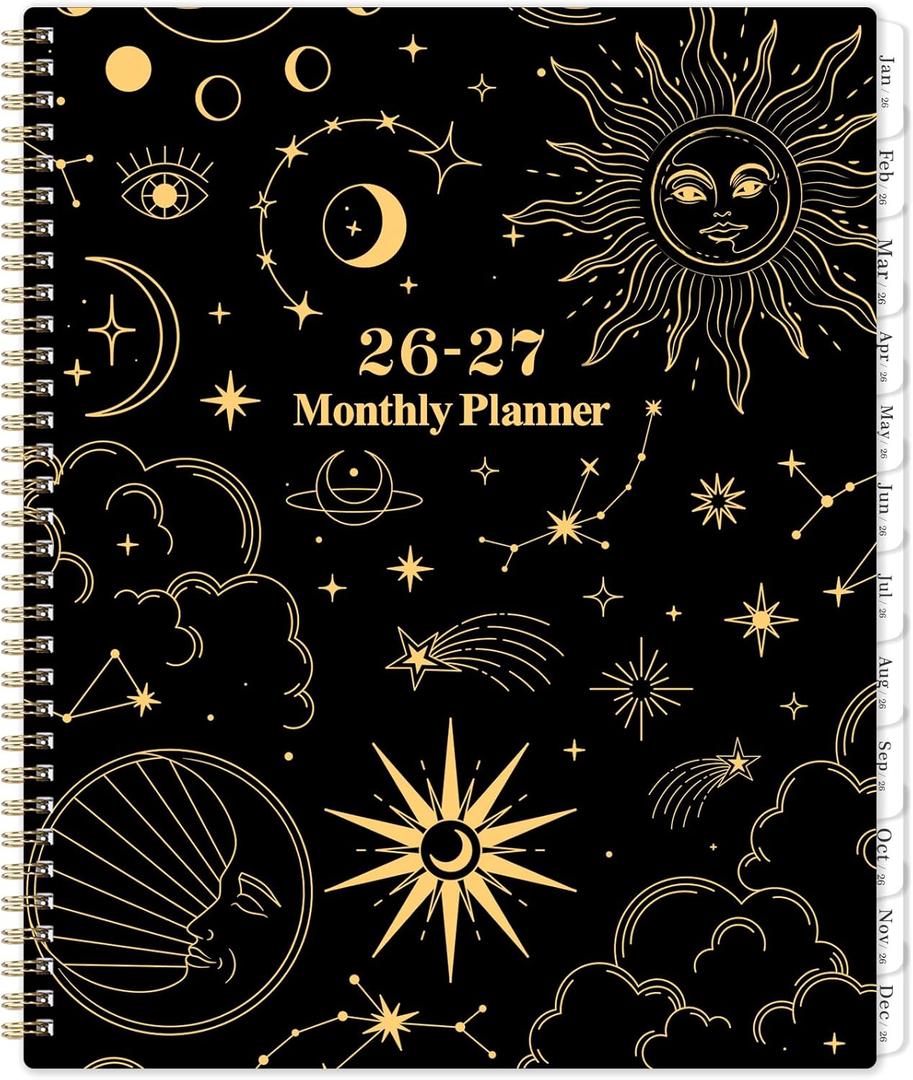 2026-2027 Monthly Planner - 9'' x 11'', Monthly Calendar Planer 2026-2027, JAN. 2026 - DEC. 2027, 2 Years Large Calendar for Month with Tabs, Twin-Wire Spiral Bound, Useful Inner Pocket