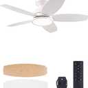 VONLUCE Ceiling Fans with Lights, 36 Inch Ceiling Fan and Remote, Full-spectrum LED Light, 3CCT, 6-Speeds Noiseless Reversible DC Motor, Modern Ceiling Fan for Bedroom Living Room Farmhouse, White