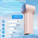 Gaiatop Mini Portable Handheld Fan, 4000mAh [15h Max Runtime] Personal Turbo Fans Pocket Size, High Speed 1-100 Adjustable Small Hand Fan, Outdoor Travel Concert Essentials, Gifts for Women Men, Pink