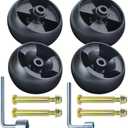 NICHEFLAG 4 Pack 734-04155 Deck Wheel Replaces 734-04155, 112-0677 Deck Wheels, 0EM-734-04155, MTD 73404155 Deck Wheel, Cub Cadet 73404155, 72-025 for MTD LT1040, LX500, T1000, T1200 Decks