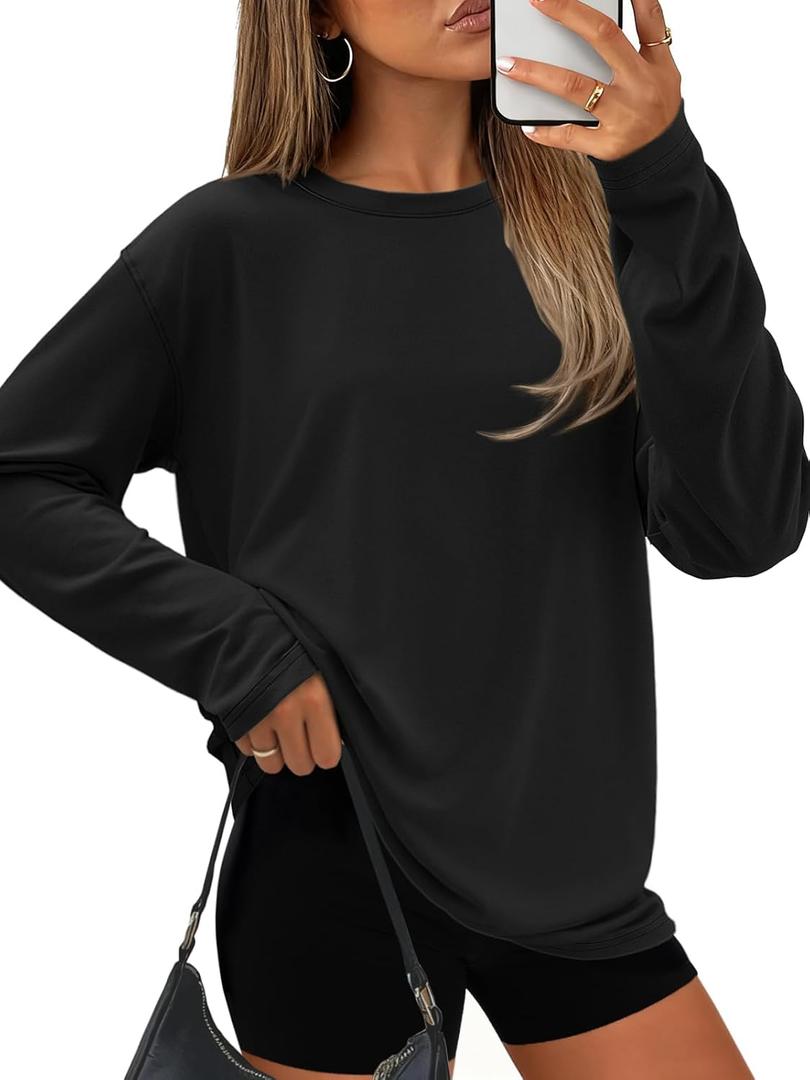 ATHMILE Womens Oversized T Shirts Casual Tee Workout Tops Gym Clothes Summer Loose Fit Short Sleeve Graphics Basic Y2K 2026 S