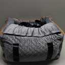 Dog Car Seat - Memory Foam Dog Booster Seat for Small Dogs Up to 25lbs-Elevated Pet Car Seat with Storage Pockets and Dog Seat Belt-Soft Pet Travel Bed for Front & Back Seats-Removable Washable-Grey