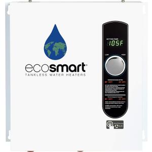 EcoSmart ECO 27 Tankless Water Heater, Electric, 27-kW - Quantity 1, 17 x 17 x 3.5