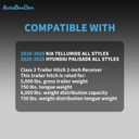Class 3 Trailer Hitch, 2-Inch Receiver, Compatible with KIA Telluride and Hyundai Palisade, 2020 2021 2022 2023 2024 2025