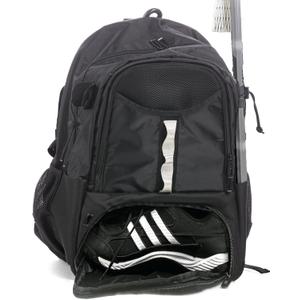 Athletico Lacrosse Backpack - Red, 19.5 x 14 x 10 Inches (Black)