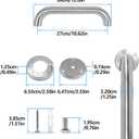 Shower Grab Bar, 2 Pack 12 Inch Brushed Nickel Bathroom Safety Bar, 1.25" Diameter 304 Stainless Steel Grab Bars for Bathtubs and Showers, Handicap Shower Grab Bar for Seniors Elderly