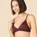 Amazon Essentials Womens Light-Support Classic Bikini Swimsuit Top (Medium, Deep Brown)