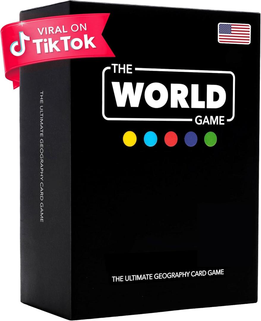 The World Game - Geography Card Game - Fun Game for Easter - Educational Games for Kids, Family and Adults - Cool Learning Gift Idea for Teenage Boys & Girls 8-12 with Map