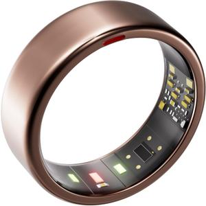 Smart Ring for Women Men- Sleep/Fitness/Stress/Heart Rate Tracker- Menstrual Records - 7 Days Battery Life - Wireless Charging - No APP Subscription - iOS & Android Compatible (Rosegold, 8) (Rose Gold)