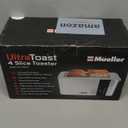 Mueller UltraToast Full Stainless Steel Toaster 4 Slice, Long Extra-Wide Slots for Bagels and Waffles, 6 Browning Levels, LED Display, Cancel/Defrost/Reheat Functions & Removable Tray, Kitchen Gadgets