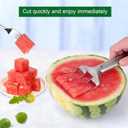 BOXOB Watermelon Cutter Slicer, Stainless Steel Watermelon Cutting Tool Portable Fruit Cutter for Melon Mango Home Kitchen Gadget Camping Party
